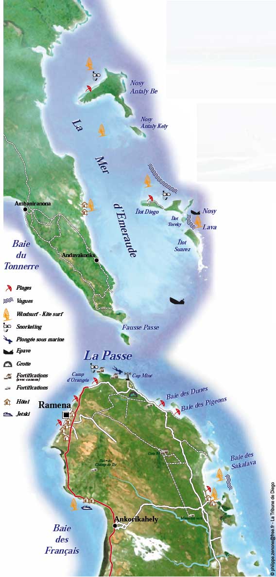 Cote des baies - Mer d'Emeraude : carte touristique