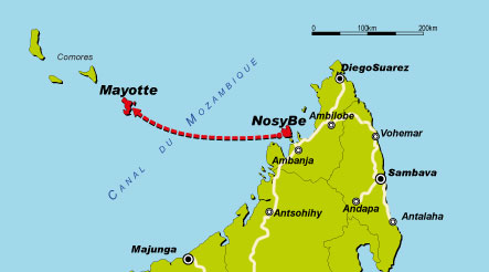 Carte Mayotte - Nosy Be