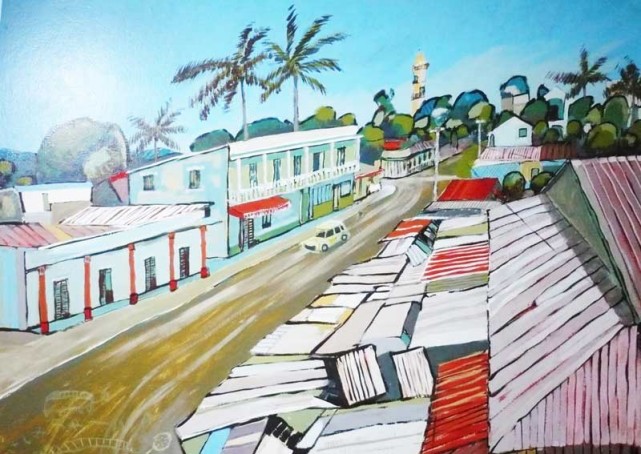 Fresque murale réalisée par les artistes en résidence à La Terrasse du Voyageur