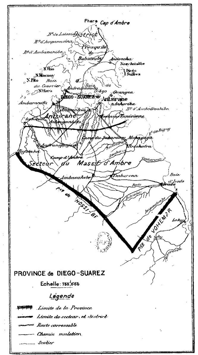 Carte de la région de Diego Suarez en 1905