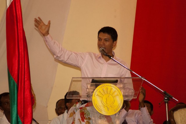 Le Président de la HAT Andry Rajoelina à Diego Suarez