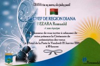 Carton d'invitation à la cérémonie des voeux de la Région DIANA