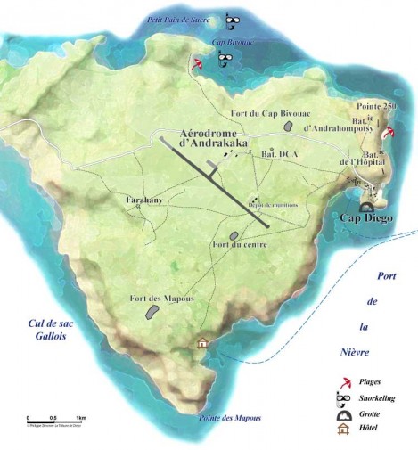 Carte touristique de Cap Diego