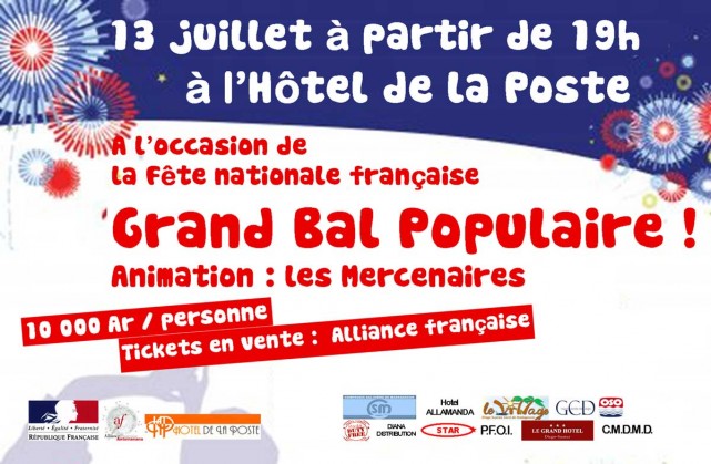 Un grand bal populaire aura lieu le samedi 13 juillet à l'Hôtel de La Poste