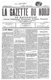 Une du journal hebdomadaire La Gazette du Nord de Madagascar