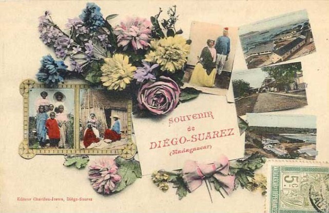 Carte postale « Souvenir de Diego Suarez » éditée par la maison Charifou Jeewa