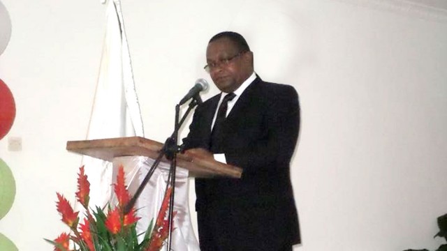 Le chef de Région DIANA, le colonel Maevalaza lors de la présentation des voeux de la DIANA