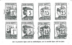 Les timbres-poste de Diego Suarez en 1890