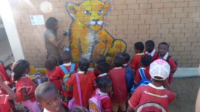Des élèves de l'école privée les Lionceaux de Ramena